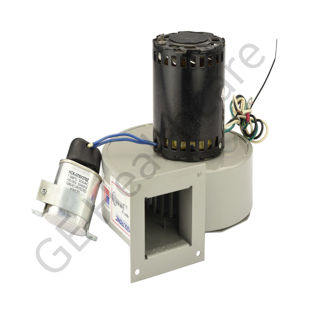 Small Blower with Mounting Bracket and Capacitor Assembly Small Blower with Mounting Bracket and Capacitor Assembly
