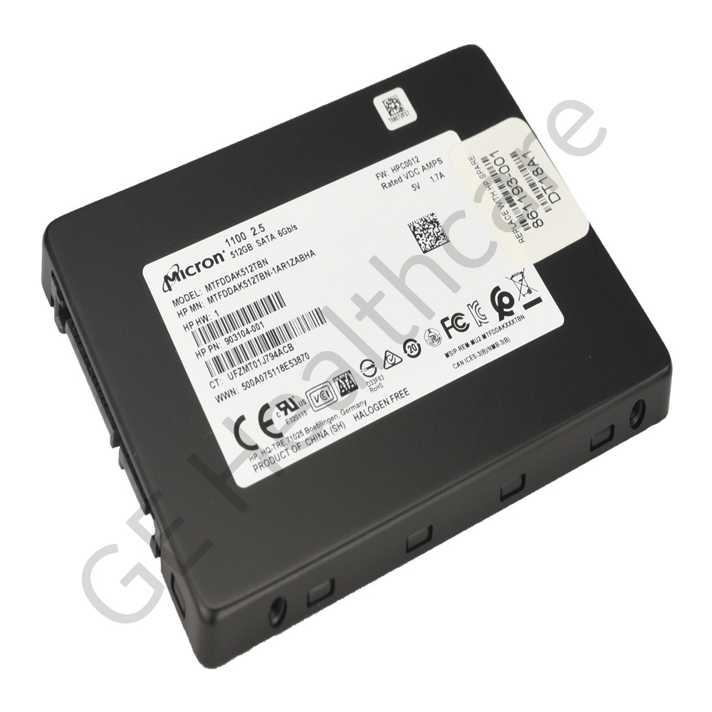 512GB 2.5in SATA SSD without adapter FRU