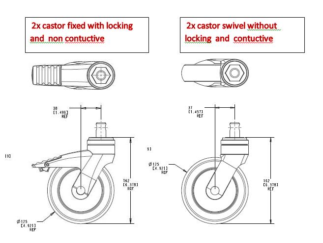 Caster Kit MAC 5500/3500 Trolley